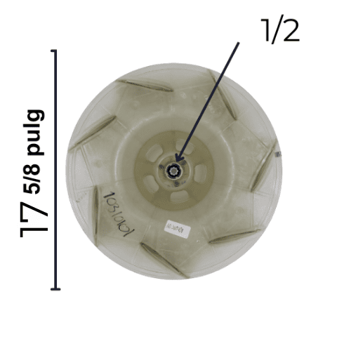 Turbina Evaporador Largo 17 5/8 Ancho 7 Flecha 1/2 CW Derecha- 10310101 Turbina Evaporador Largo 17 5/8 Ancho 7 Flecha 1/2 CW Derecha- 10310101