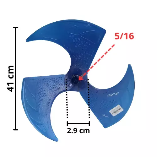 Aspa Condensador Largo 41cm, Ancho 2.9 cm, Flecha 5/16- 11320009000074