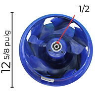 Turbina Evaporador Largo 12 5/8  Ancho 5 3/4 Flecha 1/2 CW Derecha - 12100103000089