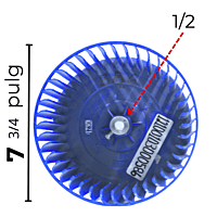 Turbina Evaporadora Largo 7 7/8 Ancho 7 3/4 1/2- 12100103000586