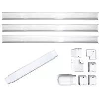 Kit de Canaletas PVC 3” Color Blanco Instalación de Aire Acondicionado 1mt, INCLUYE 3 Tramos de 1m, Entrada Pared, 2 Codos (1 Ajustable, 1 de 90°), 3 Coples, Ducto Flexible 24”, Salida Final - CXKC1M