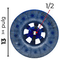 Turbina Evaporado Largo 6 5/16 Ancho 13 3/4 Flecha 1/2 - 222401090106