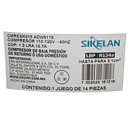 Compresor Sikelan MODELO ADW51T6 HP 1/5  (V/HZ) 110-120/50-60 , CMRESK015 , ERO