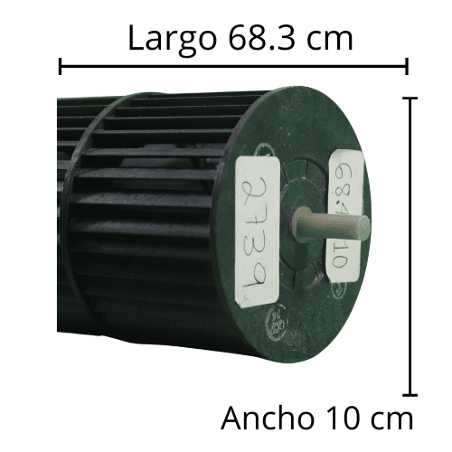 Turbina para MiniSplit Mirage 1.5Ton Largo 68.3cm Ancho 10cm Opresor Externo MMEC1821C H - 8101164-2 Turbina para MiniSplit Mirage 1.5Ton Largo 68.3cm Ancho 10cm Opresor Externo MMEC1821C H - 8101164-2