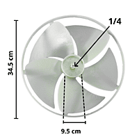Aspa para Equipo de Ventana, Diámetro Exterior 34.5 cm, Altura 9.5 cm, Flecha 1/4, Izquierda, 5 hojas 835 aspa compatible - 5900A10009E