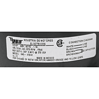 Motor Condensador Cerrado 460 1/3 Hp 460 ,1075 Rpm- 648-410/41
