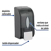 Dosificador de ABS para jabón líquido, humo, Foset - ABP-10H / 47934 Dosificador de ABS para jabón líquido, humo, Foset - ABP-10H / 47934