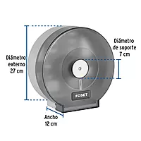 Portarollo junior de ABS, humo, Foset Basic - ABP-21H / 45739