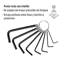Juego de 8 llaves allen std punta hex tipo llavero, Pretul - ALL-P8P / 21850 Juego de 8 llaves allen std punta hex tipo llavero, Pretul - ALL-P8P / 21850