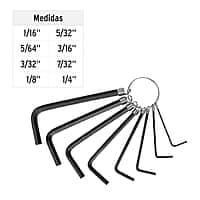 Juego de 8 llaves allen std punta hex tipo llavero, Pretul - ALL-P8P / 21850 Juego de 8 llaves allen std punta hex tipo llavero, Pretul - ALL-P8P / 21850