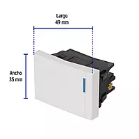 Interruptor de 3 vías, 1.5 módulos, línea Española, blanco - APSE15-EEB / 47049 Interruptor de 3 vías, 1.5 módulos, línea Española, blanco - APSE15-EEB / 47049