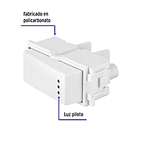 Interruptor sencillo con luz piloto, línea Italiana, blanco 48053 - APSEP-IB