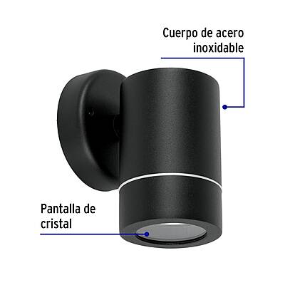 Arbotante de acento 1 spot negro, lámpara no incluida - 48143 - ARB-203S - Caja con 1 Pieza – Master 20