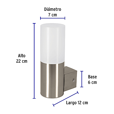 Arbotante decorativo de LED 5 W 1 spot luz cálida, Volteck - 46128 - ARB-210L - Caja con 1 Pieza – Master 12