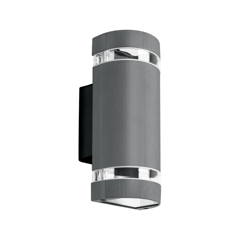 Arbotante exterior con 2 spots, lámparas no incluida, gris - 45409 - ARB-211S - Caja con 2 Pieza – Master 24