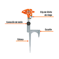Aspersor metálico reforzado, estaca de escalón - ASP-11R / 10323