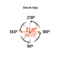 Aspersor metálico dos vías, estaca de 11' - ASP-11X / 10321 Aspersor metálico dos vías, estaca de 11' - ASP-11X / 10321