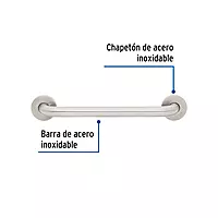 Barra recta de seguridad, acero inox, 1-1/4" x 40cm, FOSET- BARS-40 / 46883