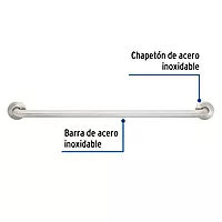 Barra recta de seguridad, acero inox, 1-1/4" x 80cm, FOSET - BARS-80 / 46886 Barra recta de seguridad, acero inox, 1-1/4" x 80cm, FOSET - BARS-80 / 46886