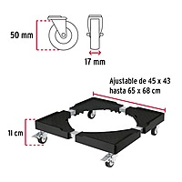 Base con ruedas ajustable para línea blanca, Fiero 49301 - BARU-45