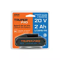 Batería ion litio, 20V, 2 Ah, TRUPER PRO, 103240 - BAT-20A2