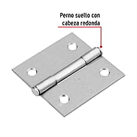 Bisagra cuadrada 2', acero cromo mate, plana - BC-203P / 43259