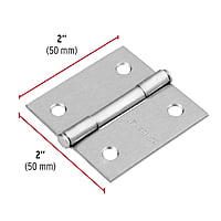 Bisagra cuadrada 2', acero cromo mate, plana - BC-203P / 43259