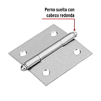 Bisagra cuadrada 2', acero cromo mate, redonda - BC-203R / 43254