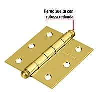 Bisagra cuadrada 2-1/2',acero latonado, redonda - BC-251R / 43231 Bisagra cuadrada 2-1/2',acero latonado, redonda - BC-251R / 43231