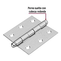 Bisagra cuadrada 2-1/2', acero cromo mate, redonda - BC-253R / 43255 Bisagra cuadrada 2-1/2', acero cromo mate, redonda - BC-253R / 43255