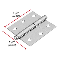 Bisagra cuadrada 2-1/2', acero cromo mate, redonda - BC-253R / 43255 Bisagra cuadrada 2-1/2', acero cromo mate, redonda - BC-253R / 43255