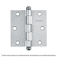 Bisagra cuadrada 2-1/2', acero cromo mate, redonda - BC-253R / 43255 Bisagra cuadrada 2-1/2', acero cromo mate, redonda - BC-253R / 43255