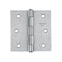 Bisagra cuadrada 3', acero cromo mate, plana, Hermex Basic - BC-303PP / 23687 Bisagra cuadrada 3', acero cromo mate, plana, Hermex Basic - BC-303PP / 23687