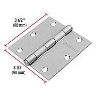 Bisagra cuadrada 3-1/2', acero cromo mate, plana - BC-353P / 43262 Bisagra cuadrada 3-1/2', acero cromo mate, plana - BC-353P / 43262