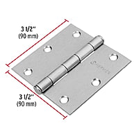 Bisagra cuadrada 3-1/2', acero cromo mate, plana - BC-353P / 43262