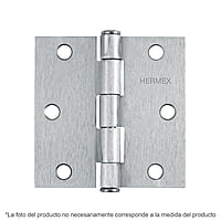 Bisagra cuadrada 3-1/2', acero cromo mate, plana - BC-353P / 43262 Bisagra cuadrada 3-1/2', acero cromo mate, plana - BC-353P / 43262