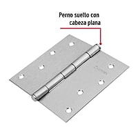 Bisagra cuadrada 4', acero cromo mate, plana, Hermex Basic - BC-403PP / 23689 Bisagra cuadrada 4', acero cromo mate, plana, Hermex Basic - BC-403PP / 23689