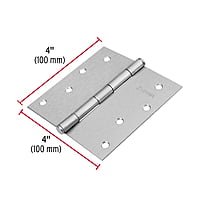 Bisagra cuadrada 4', acero cromo mate, plana, Hermex Basic - BC-403PP / 23689 Bisagra cuadrada 4', acero cromo mate, plana, Hermex Basic - BC-403PP / 23689