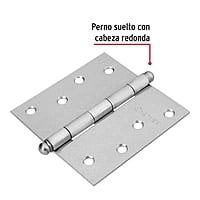Bisagra cuadrada 4', acero cromo mate, redonda - BC-403R / 43258 Bisagra cuadrada 4', acero cromo mate, redonda - BC-403R / 43258