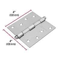 Bisagra cuadrada 4', acero cromo mate, redonda - BC-403R / 43258