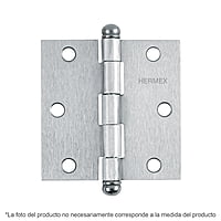 Bisagra cuadrada 4', acero cromo mate, redonda - BC-403R / 43258 Bisagra cuadrada 4', acero cromo mate, redonda - BC-403R / 43258