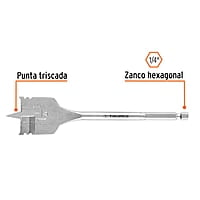 Broca plana de manita, 1-1/4' , Truper - BPT-1-1/4 / 11390 Broca plana de manita, 1-1/4' , Truper - BPT-1-1/4 / 11390