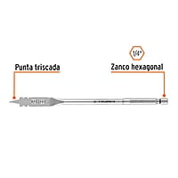 Broca plana de manita, 3/8' , Truper - BPT-3/8 / 11366 Broca plana de manita, 3/8' , Truper - BPT-3/8 / 11366