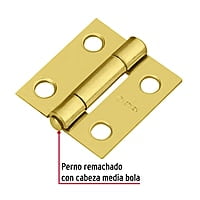 Bisagra rectangular 1', acero latonado - BR-101 / 43192