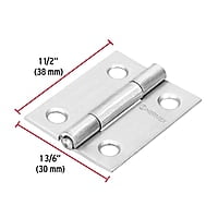 Bisagra rectangular 1-1/2', acero inoxidable - BR-154 / 43200 Bisagra rectangular 1-1/2', acero inoxidable - BR-154 / 43200