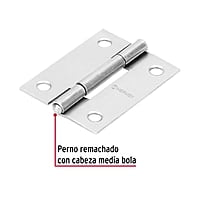 Bisagra rectangular 2', acero pulido - BR-200 / 43187