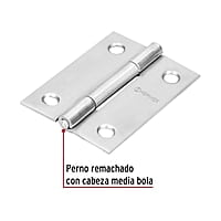 Bisagra rectangular 2', acero inoxidable - BR-204 / 43201