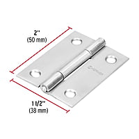 Bisagra rectangular 2', acero inoxidable - BR-204 / 43201