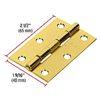 Bisagra rectangular 2-1/2', acero latonado - BR-251 / 43195 Bisagra rectangular 2-1/2', acero latonado - BR-251 / 43195