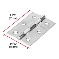 Bisagra rectangular 2-1/2', acero inoxidable - BR-254 / 43202